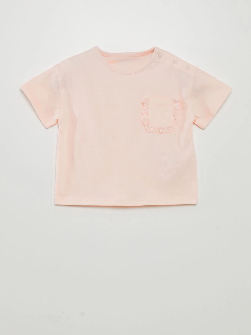 Ensemble en coton tee shirt + legging 2 pièces Rose pâle