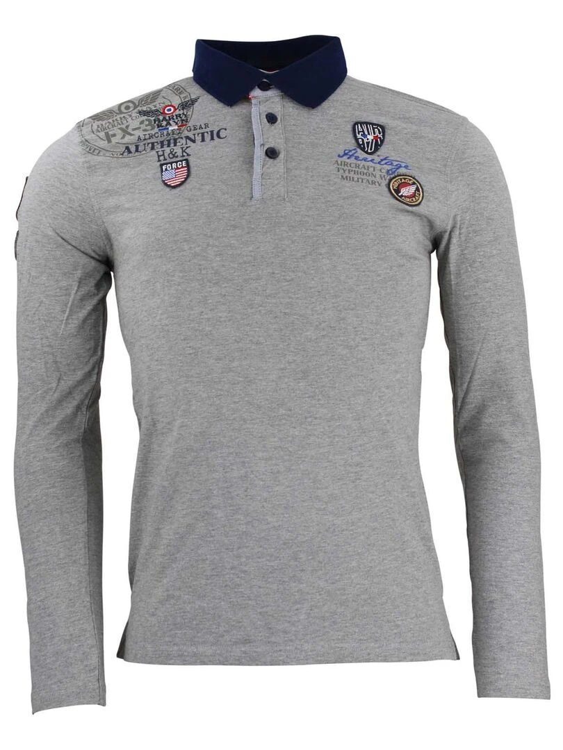 Polo manches longues homme CEGAM HARRY KAYN Gris