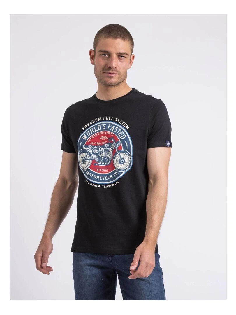 T shirt col rond NOUCAS Noir