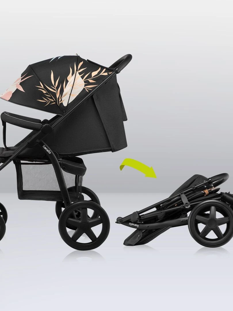 LIONELO Annet Plus   Poussette canne universelle   Jusqu'à 22 kg   Lovin'   Noir Beige