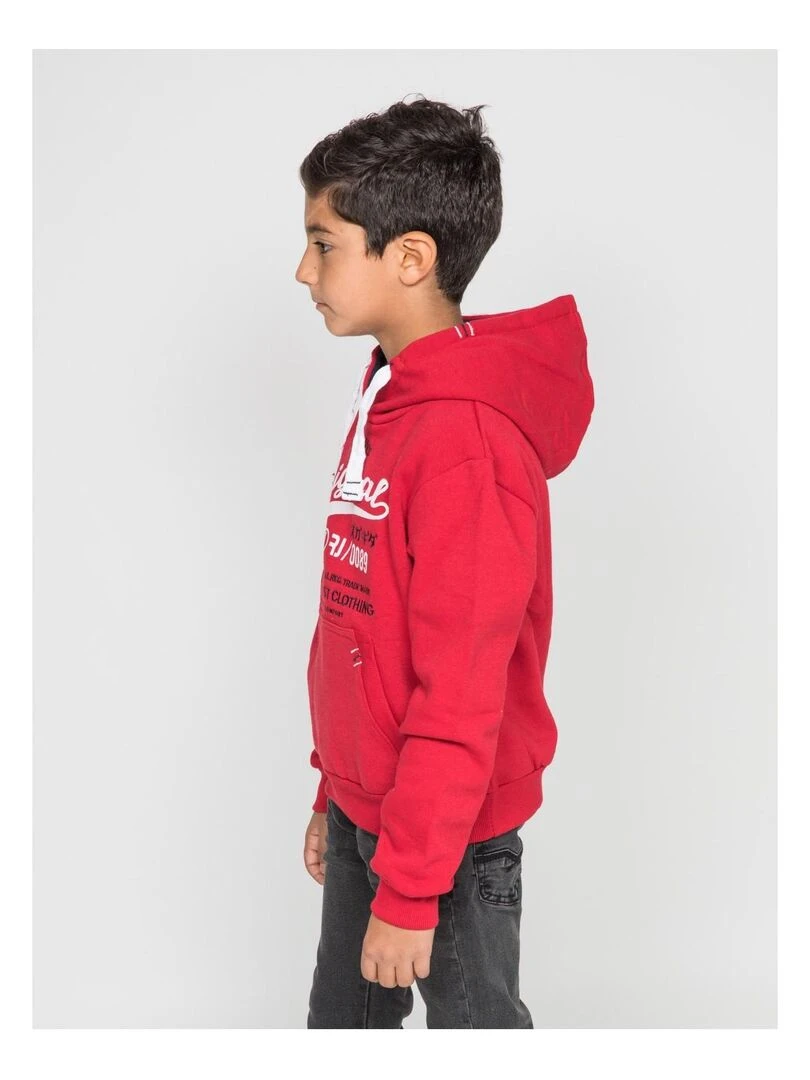 Sweat capuche WARLUZ J   Rouge
