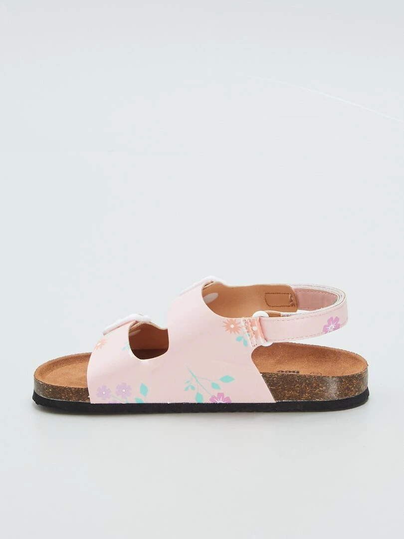 Mules avec scratchs aux chevilles   Rose