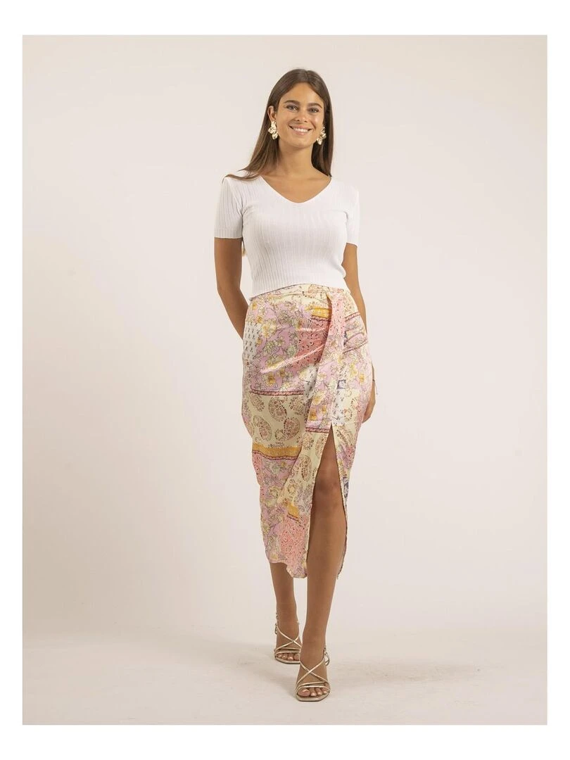 Jupe longue motifs XAENI   Rose