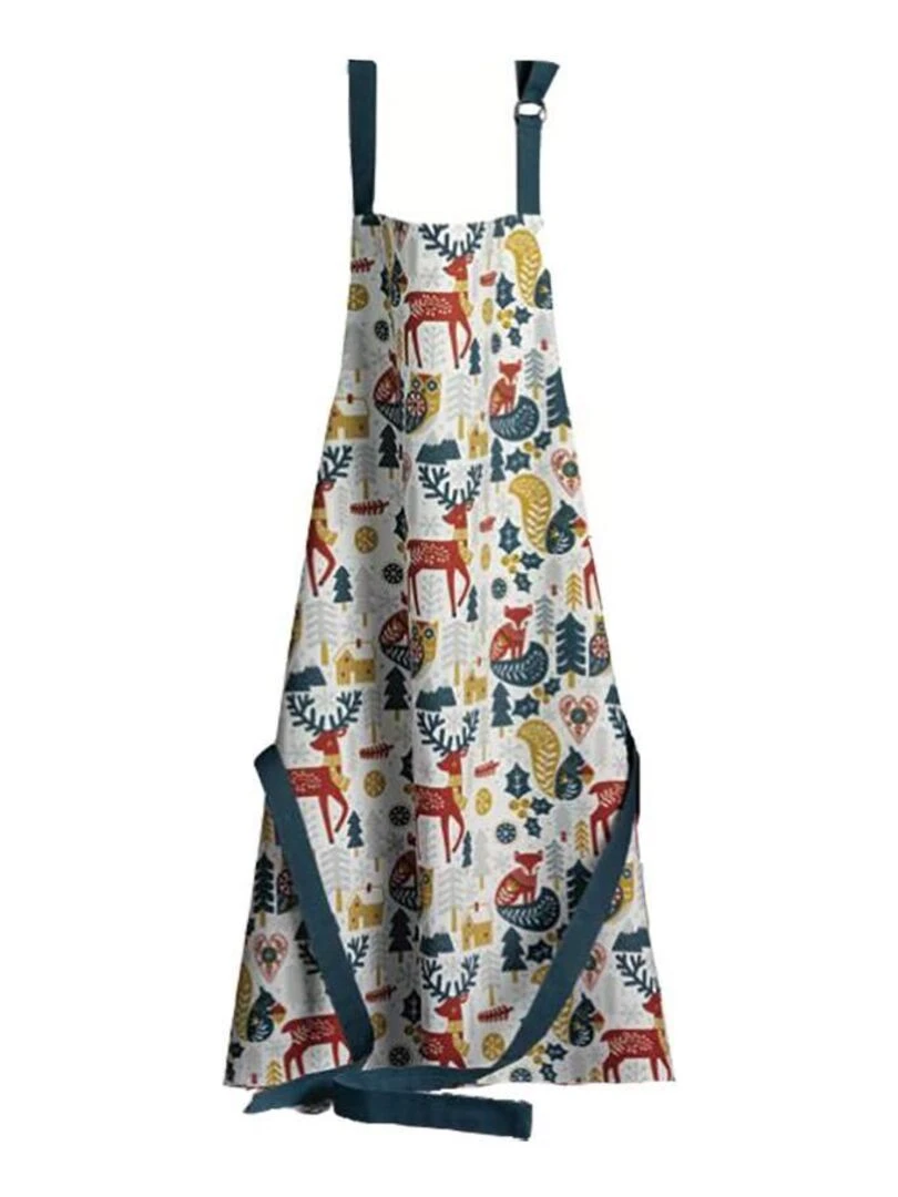 Tablier avec sangle ajustable 80x85 cm Warmy coton   Bleu