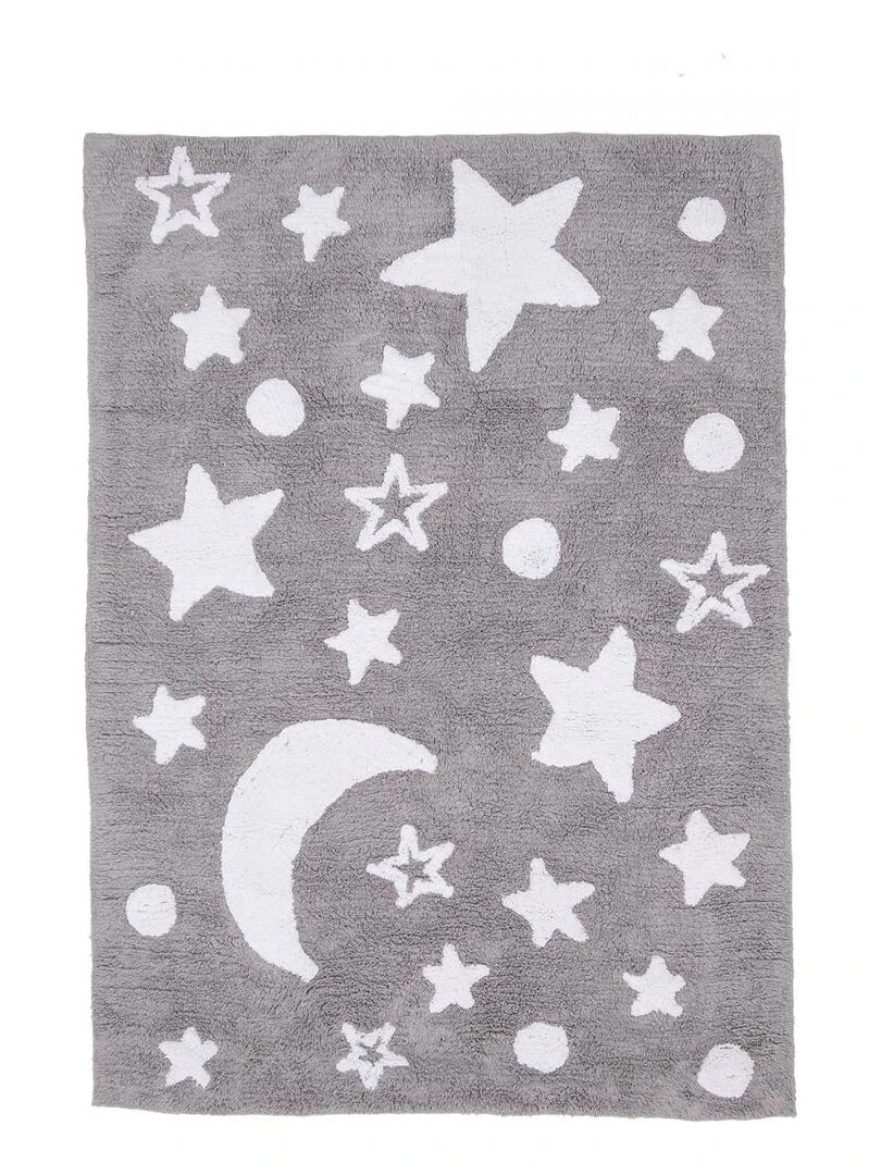 GOOD NIGHT 100% BIO Tapis enfant en coton Fait main Lavable 30° Care&Fair GOST Gris