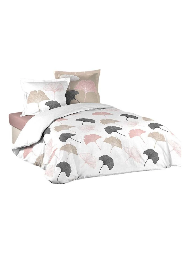 Housse de couette + 2 taies d'oreiller Biloba   Blanc