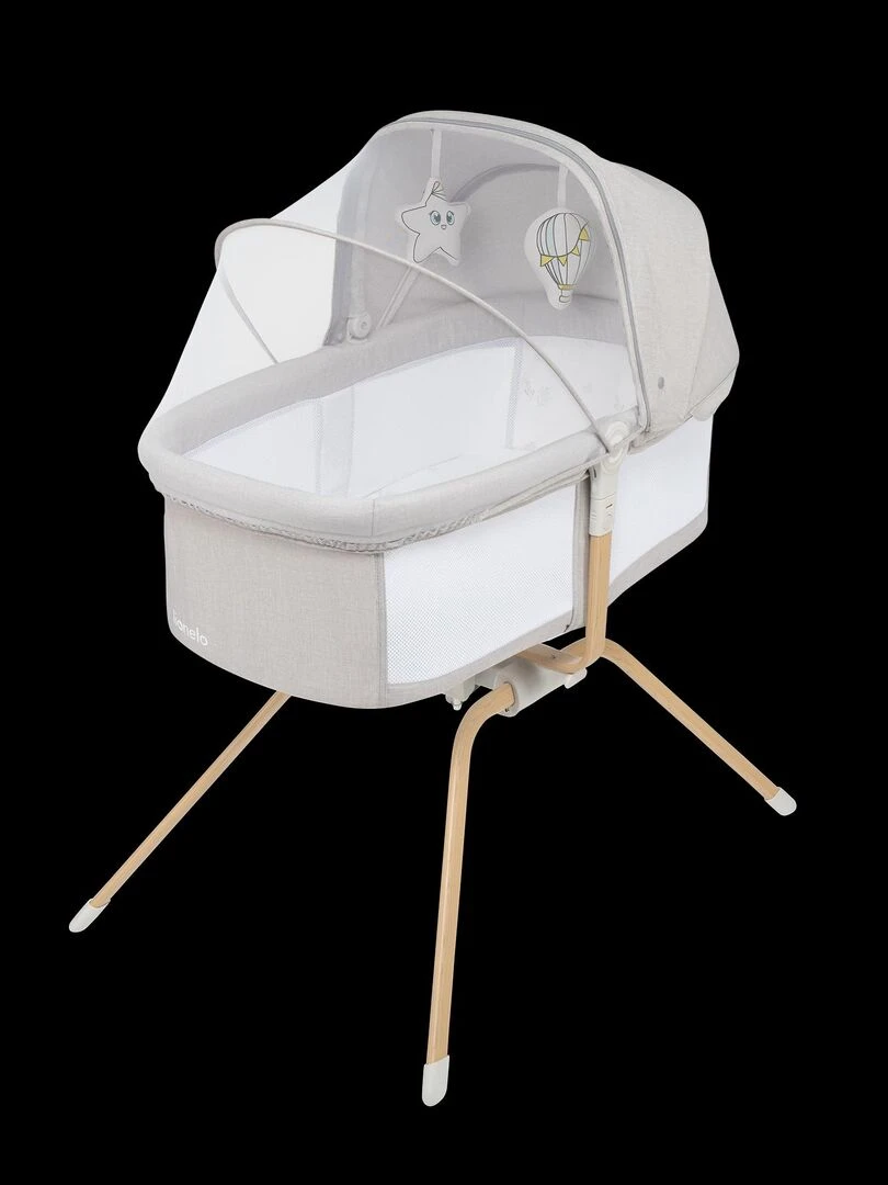 LIONELO Malin Evo Lit Bébé Berceau Lit parapluie Jusqu'à 9kg Avec matelas Sac Beige