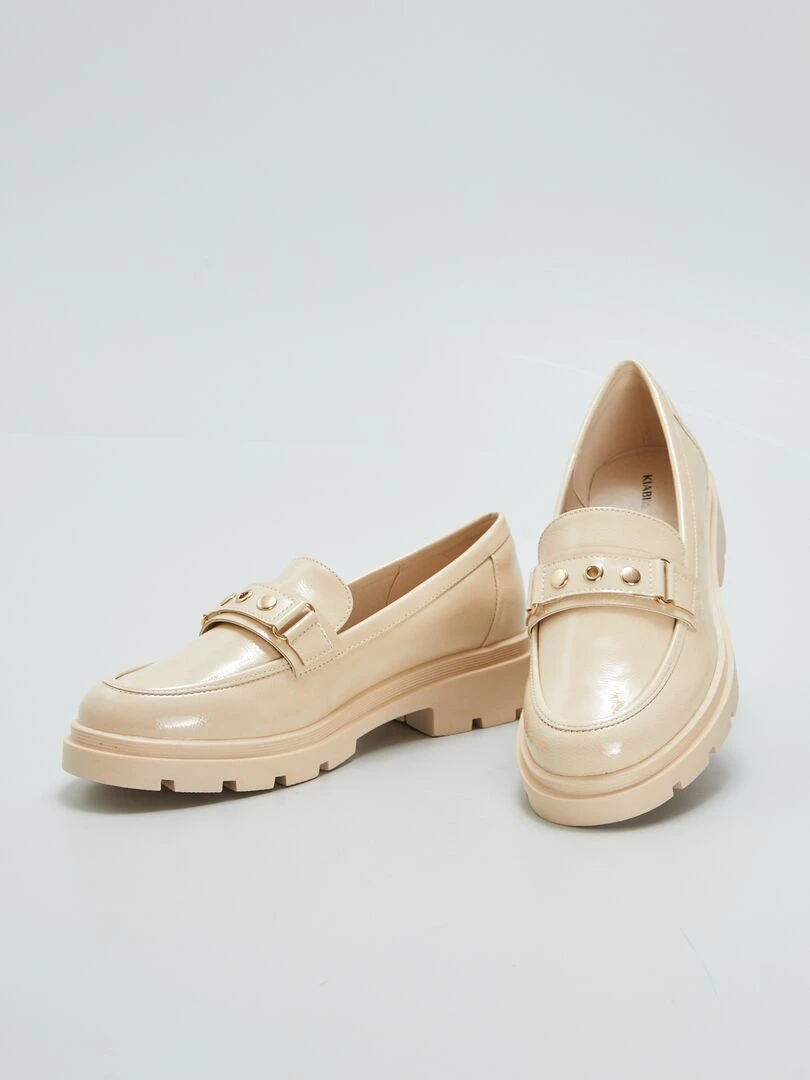 Mocassins à semelles compensées   Beige