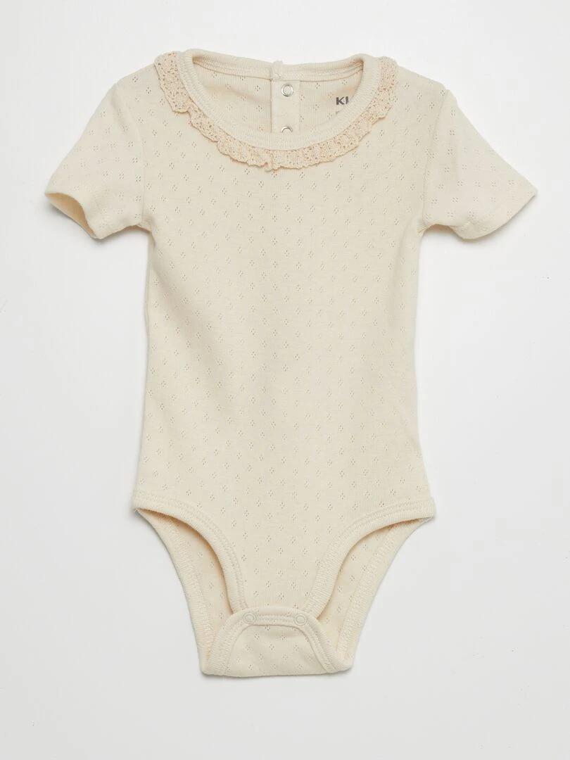 Body en maille pointelle Beige