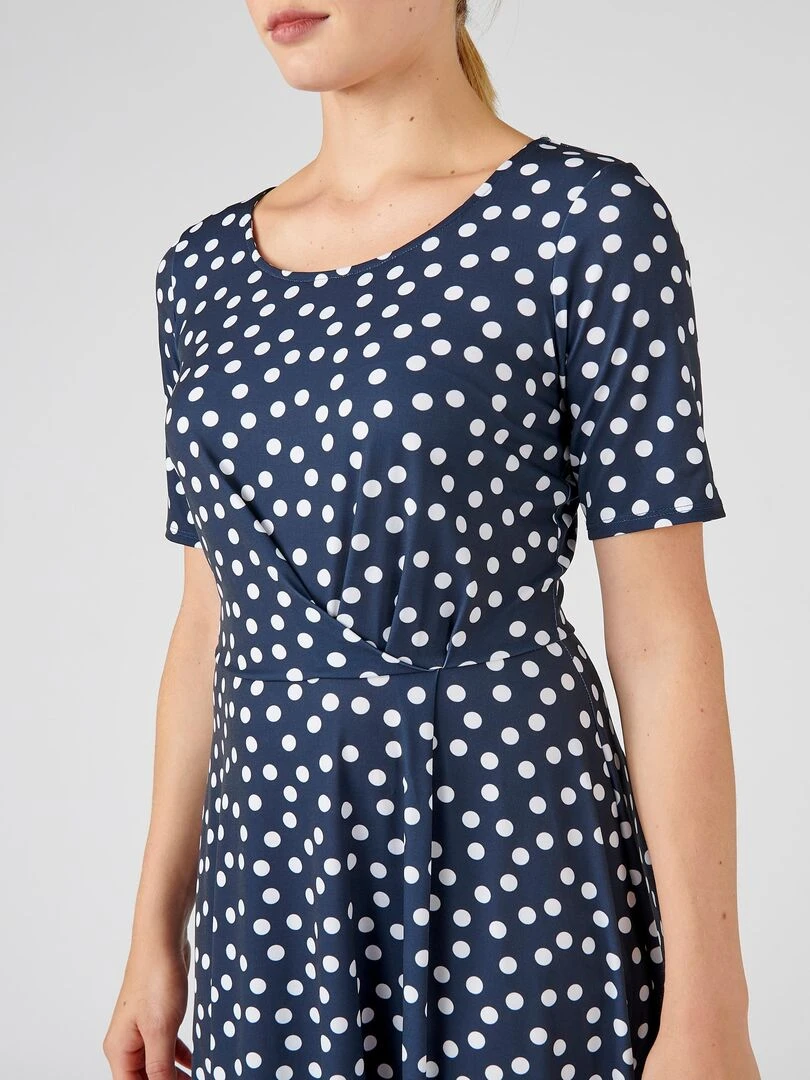 Robe maille drapée Damart Bleu marine