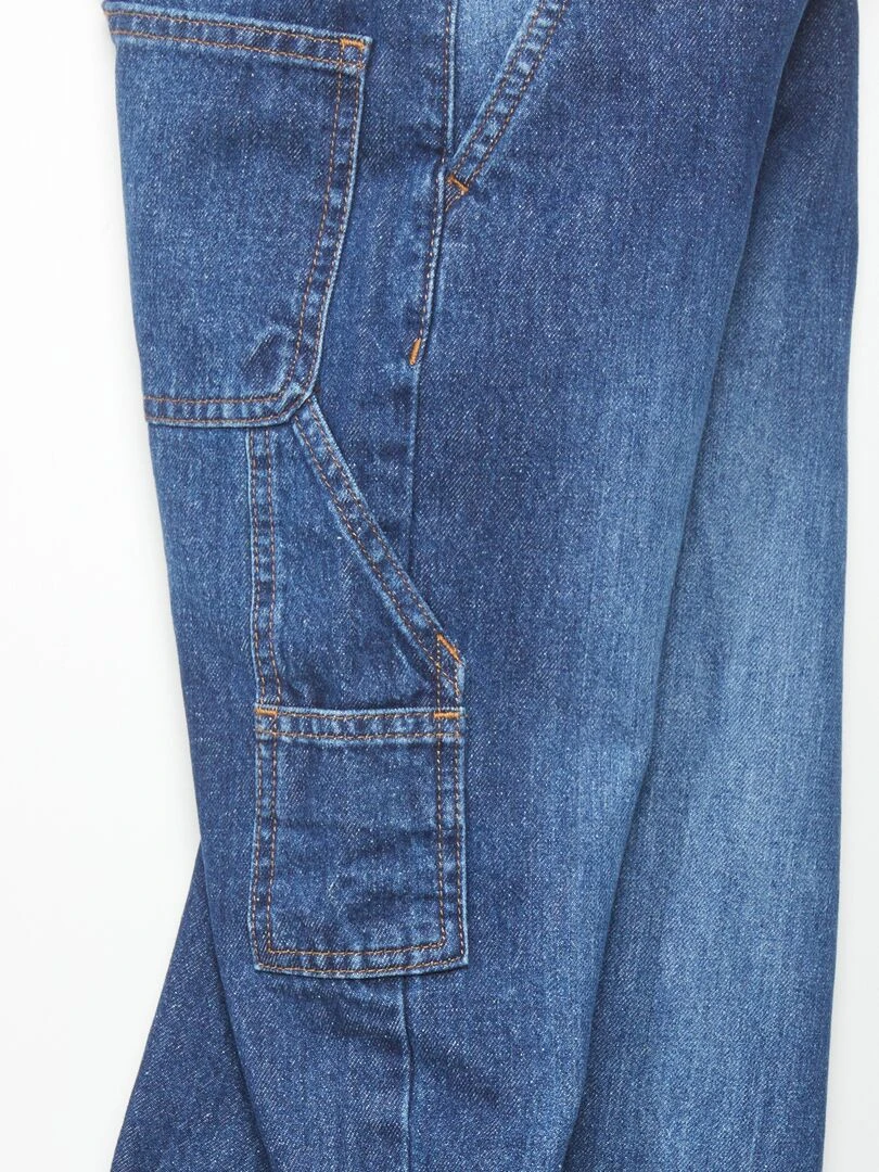 Jean droit avec poches sur les côtés   Bleu