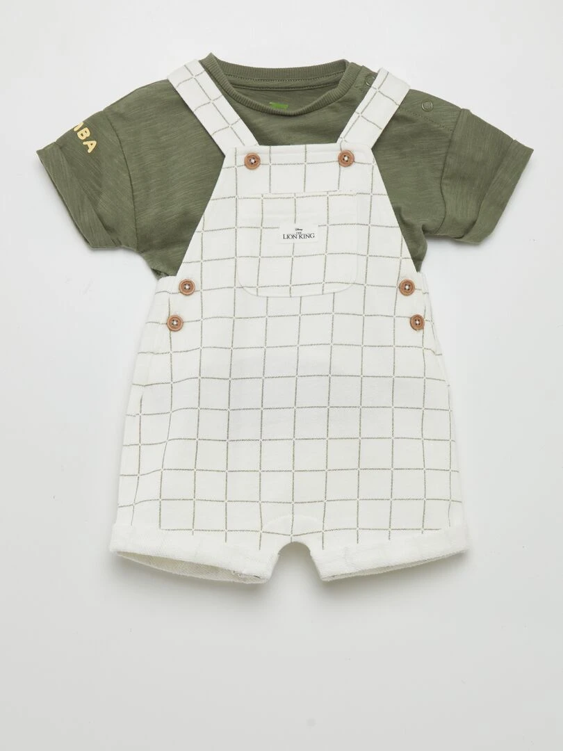 Ensemble salopette + t shirt 'Disney' 2 pièces Vert