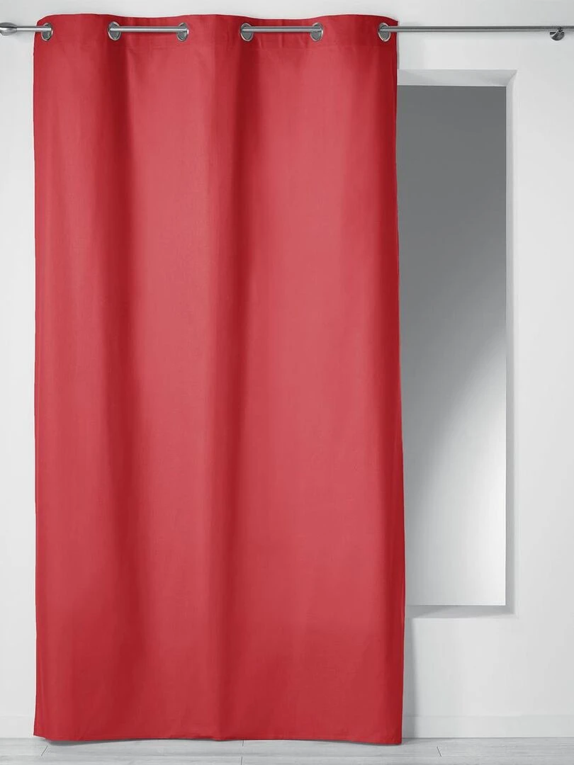 Rideau à œillets 100 % coton Panama Orange corail