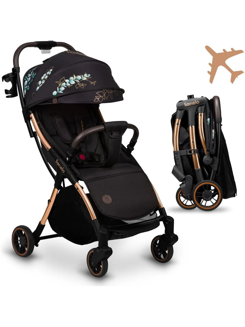 LIONELO Julie One Poussette canne Jusqu'à 22 Kg Légère&pliable Accessoires Golden Moments Noir Bleu