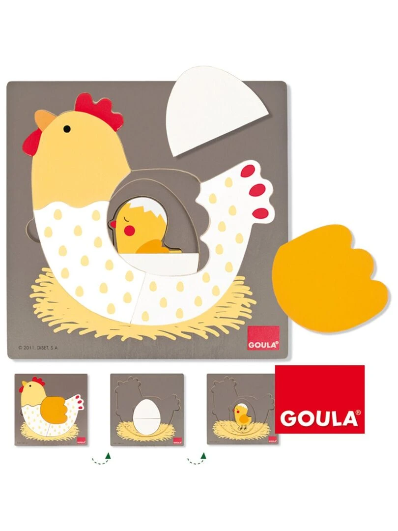 Puzzle À Encastrement 3 Niveaux Poule N/A