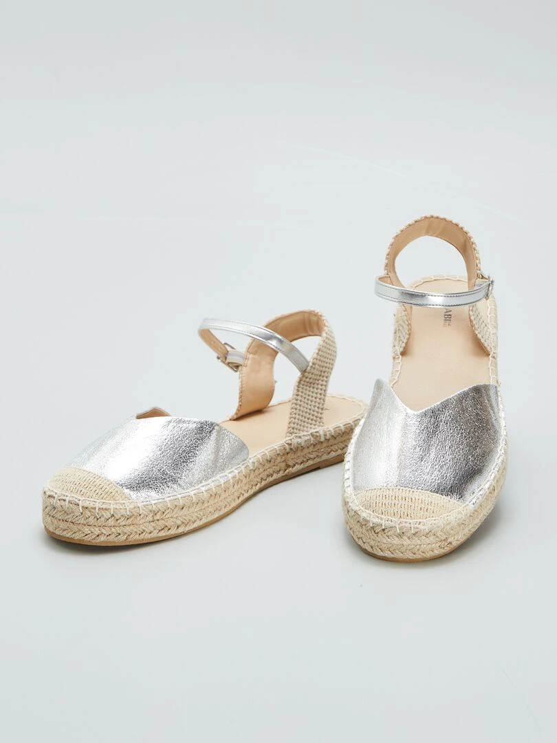 Sandales fermées espadrilles   Gris