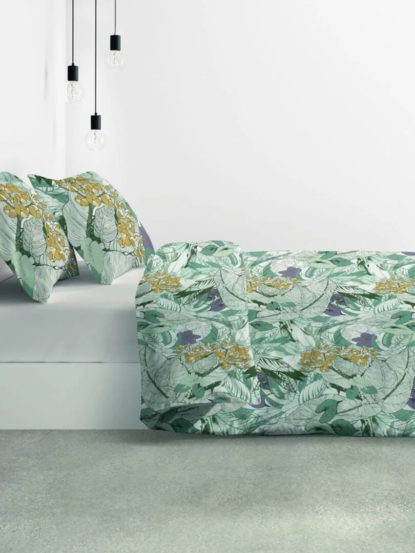 Housse de couette  Zelia + taie(s) coton bio 57 fils   Vert