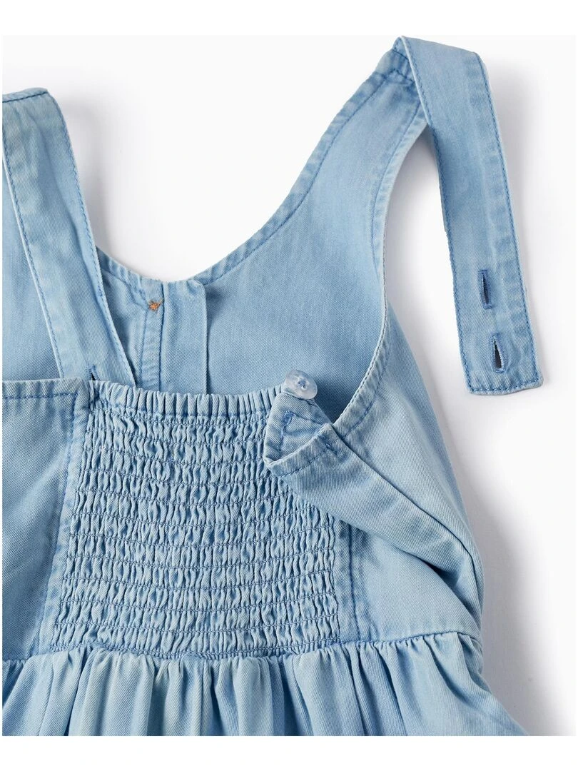 Salopette en jean léger en coton pour fille  CUBA   Bleu clair