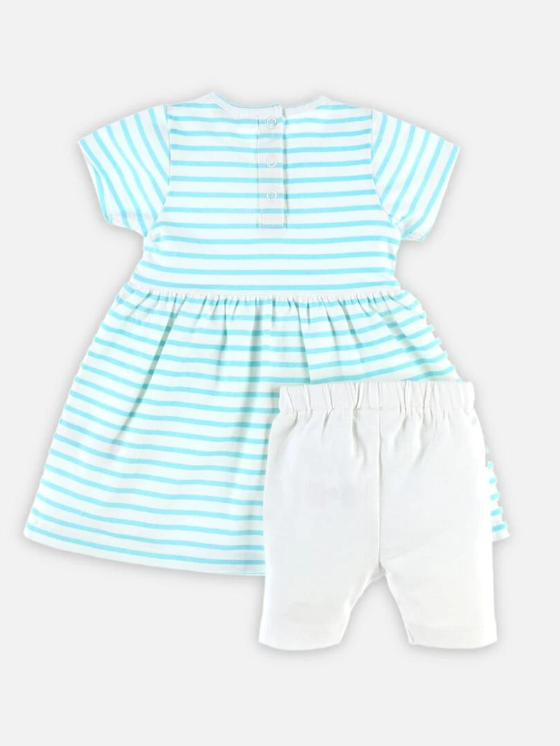 Set robe et legging en coton BIO Noukie's Bleu