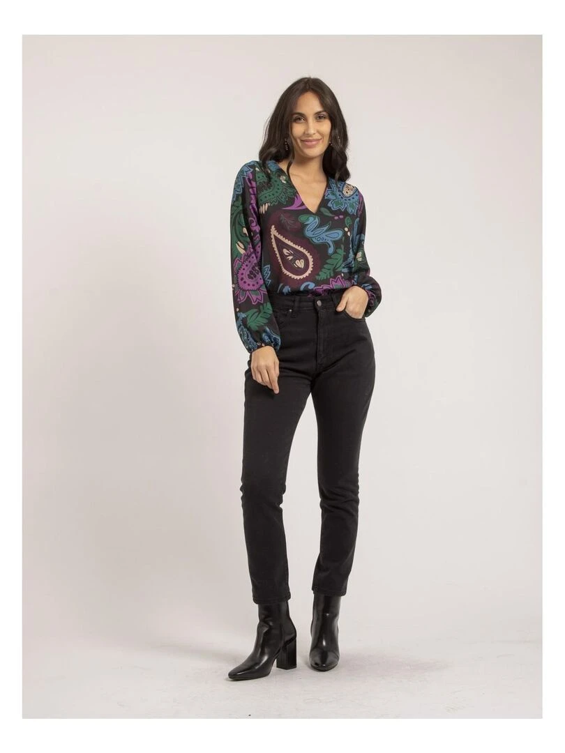 Blouse motifs ONDINE   Noir