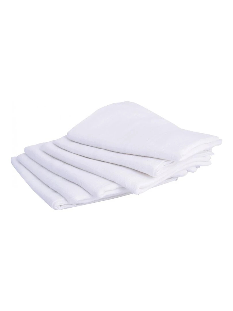 Lot de 6 langes Doux Nid (70 x 70 cm) Blanc