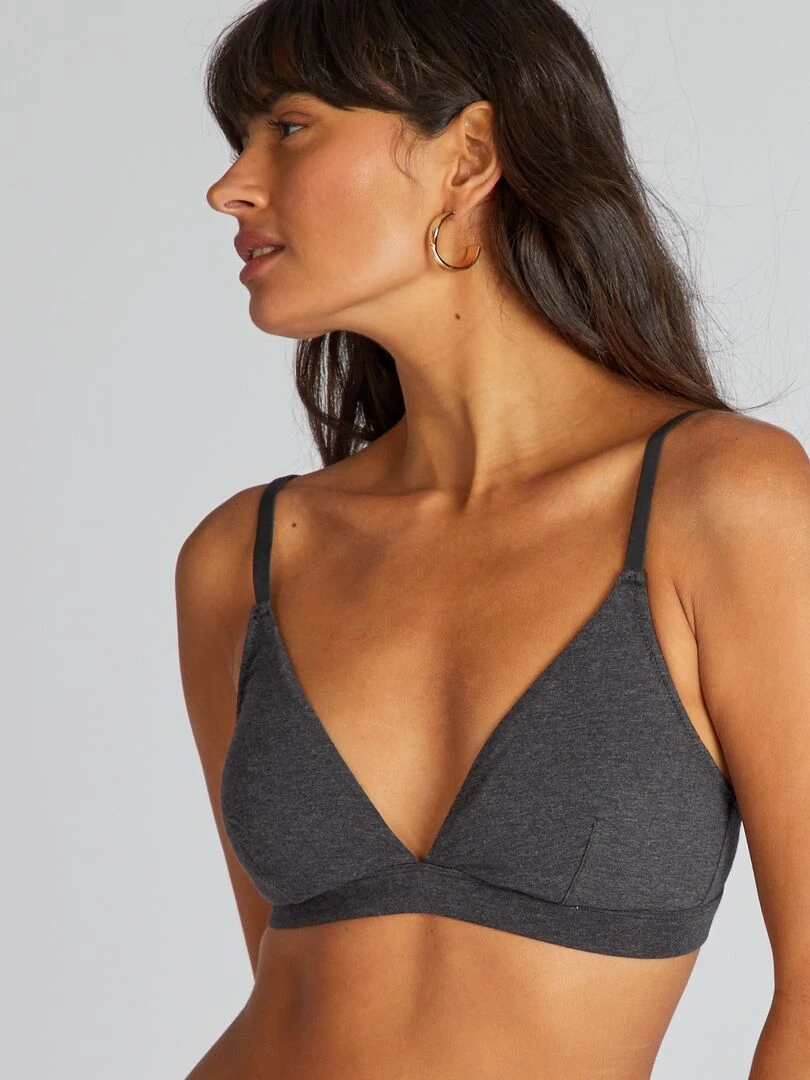 Soutien gorge triangle avec coques amovibles   Gris