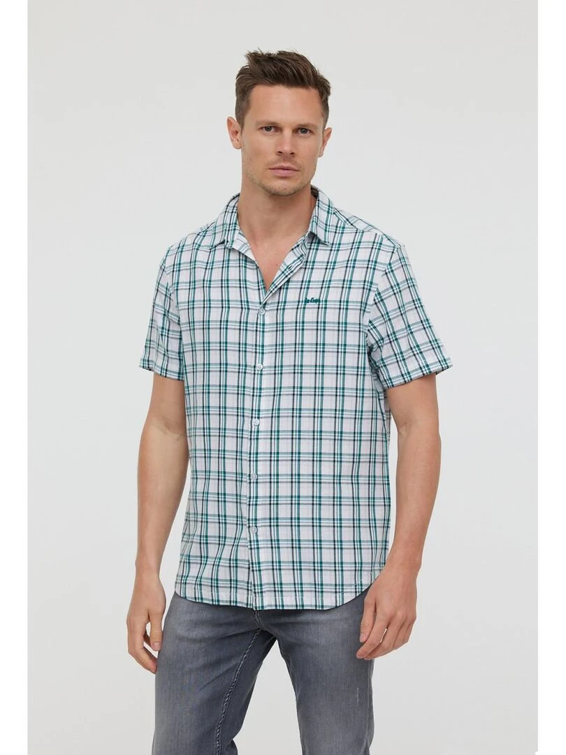 Lee Cooper Chemise manches courtes coton relax DARO MC Vert émeraude