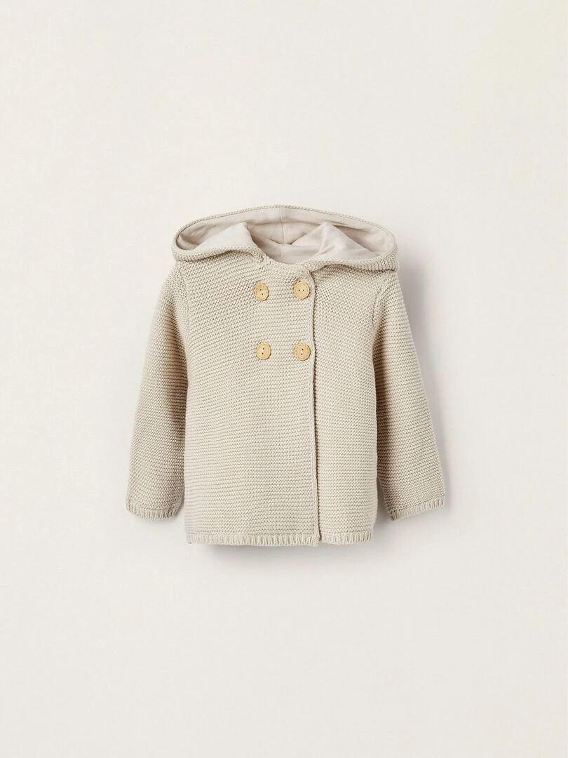 Gilet en Maille avec Capuche pour Nouveau Né SUNRISE BLISS Gris clair