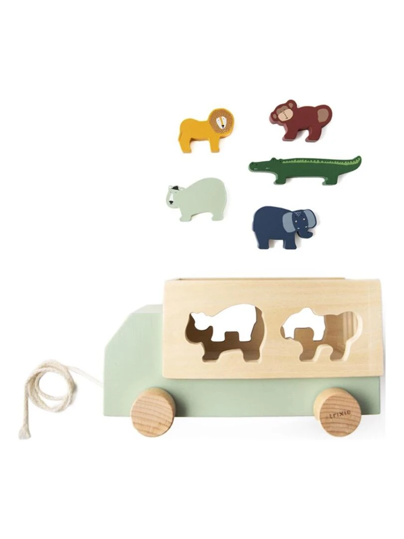 Camion en bois animaux Trixie Multicolore