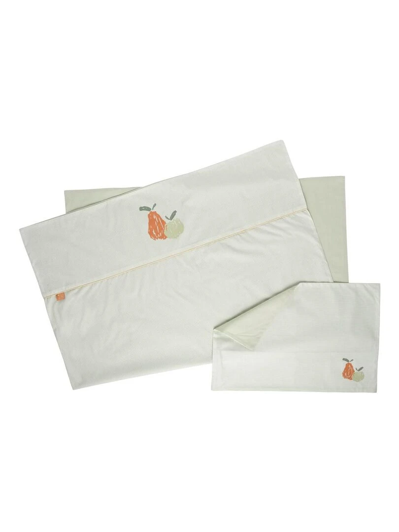 Housse de couette et taie d'oreiller coton SAUTHON Vert tilleul