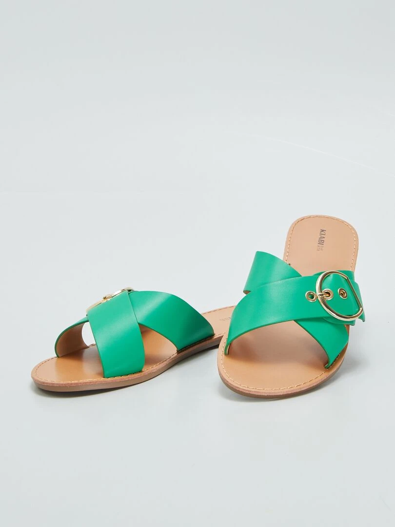 Sandales à détails boucle   Vert