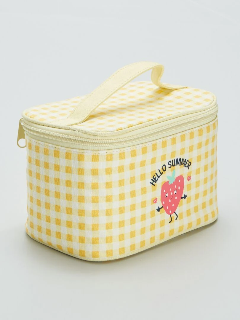 Vanity à carreaux vichy avec imprimé   Jaune