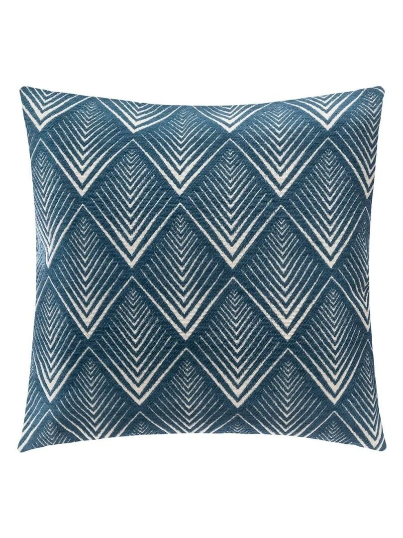 Housse de coussin chenille Géométrique bleu 40x40 cm Bleu
