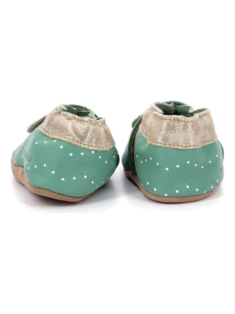 Chaussons Cuir Baby Tiny Heart   Vert