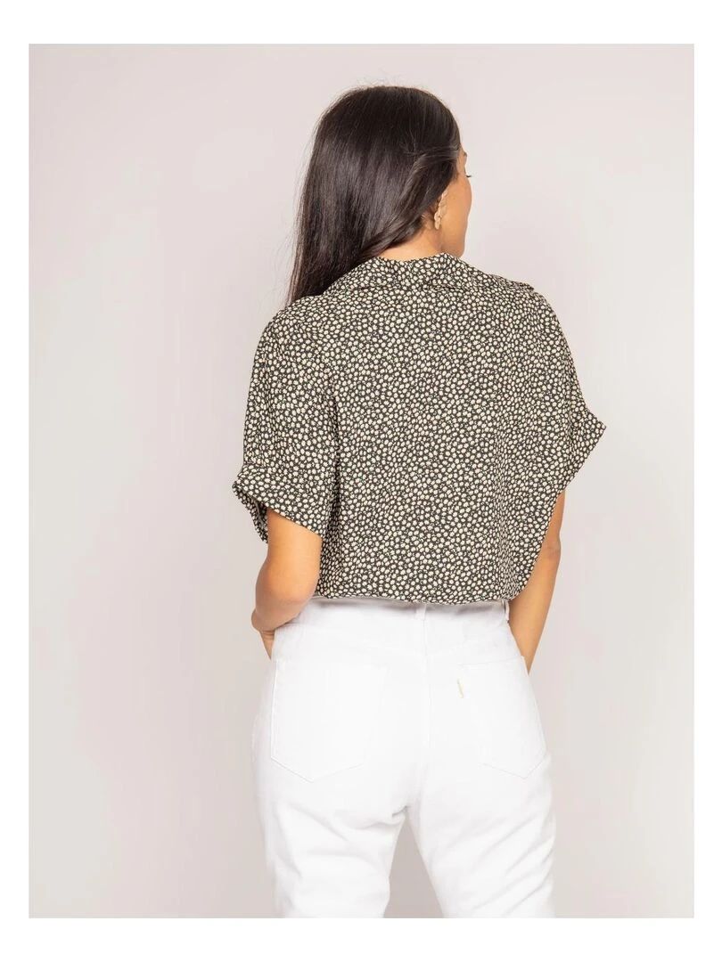Chemise manches courtes motifs OSMOSE   Noir