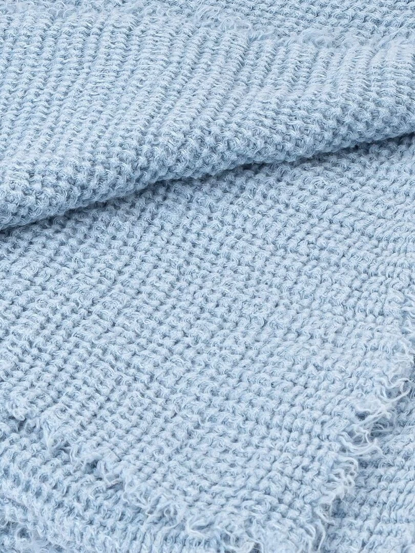Plaid en 100% lin Jade Bleu ciel