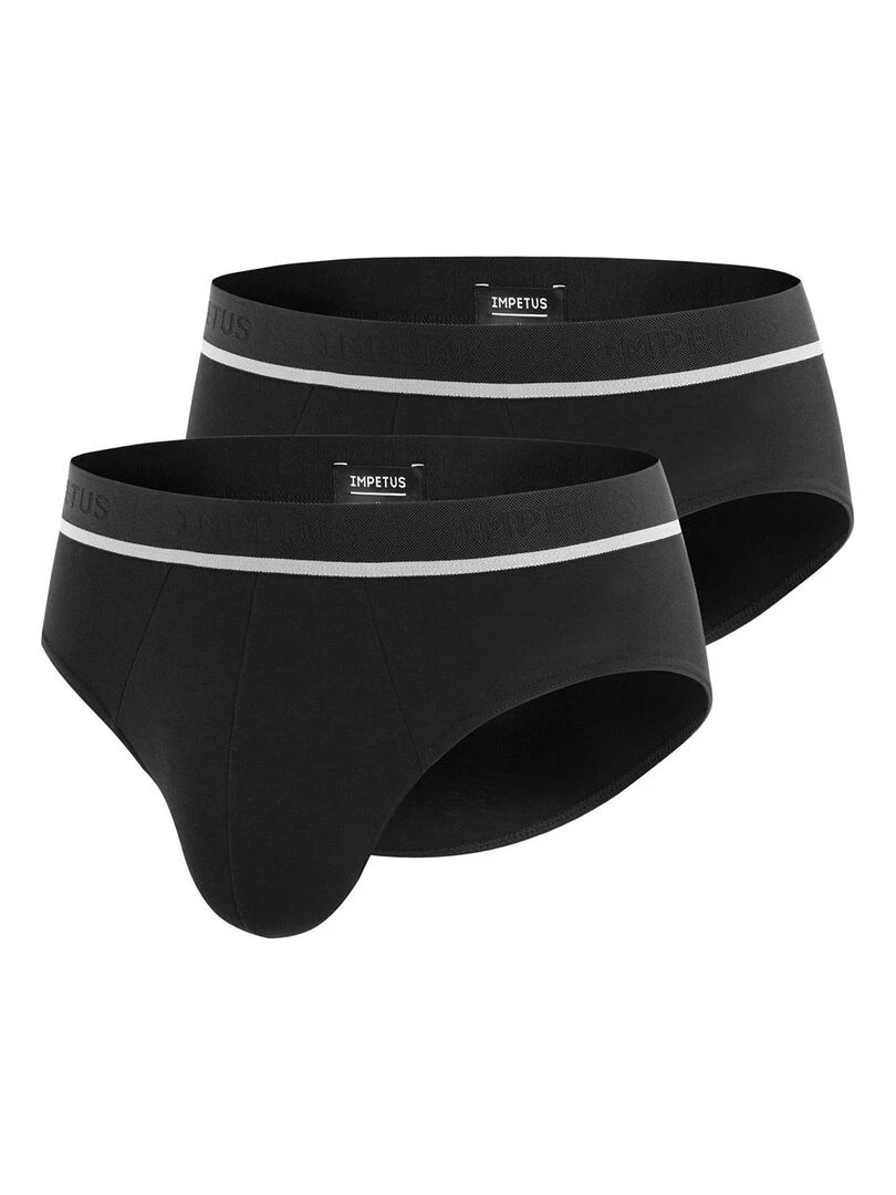 Pack de 2 slips en coton stretch Essentials   Noir