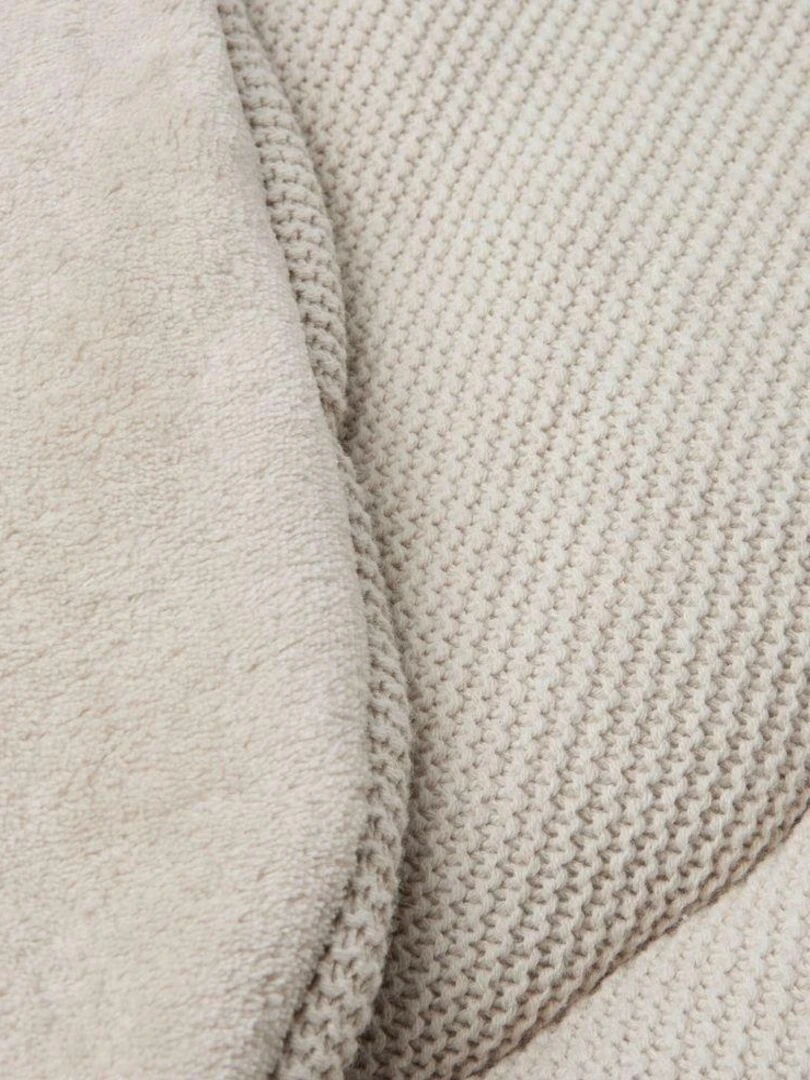 Tapis de jeu rond Basic Knit Nougat (95 cm)   Ecru