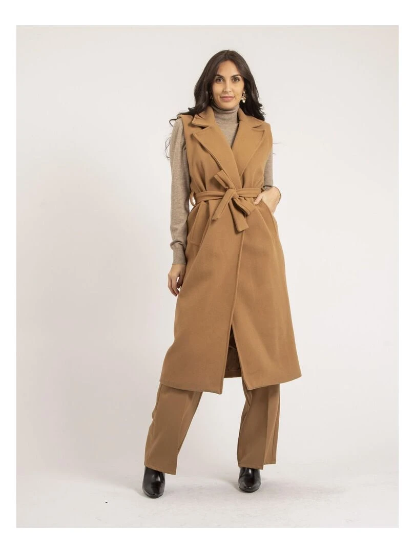 Manteau long sans manches UCLA   Beige