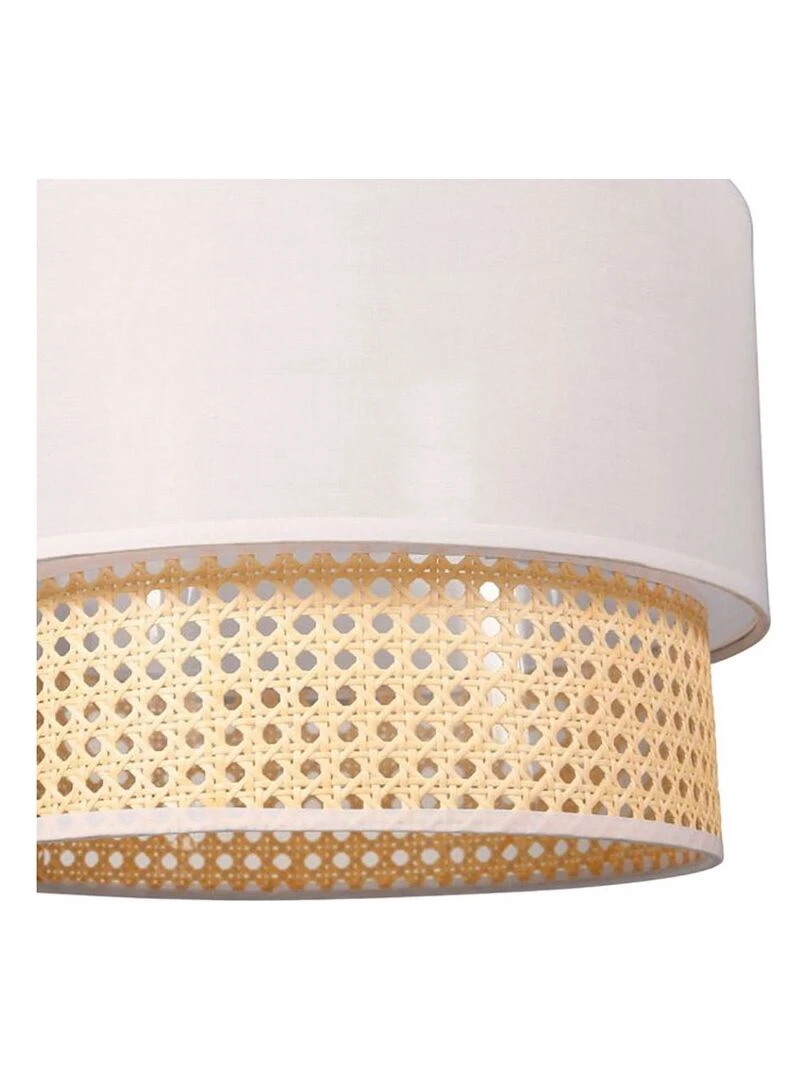 Suspension gigogne ronde cannage tissu blanc D35   Blanc