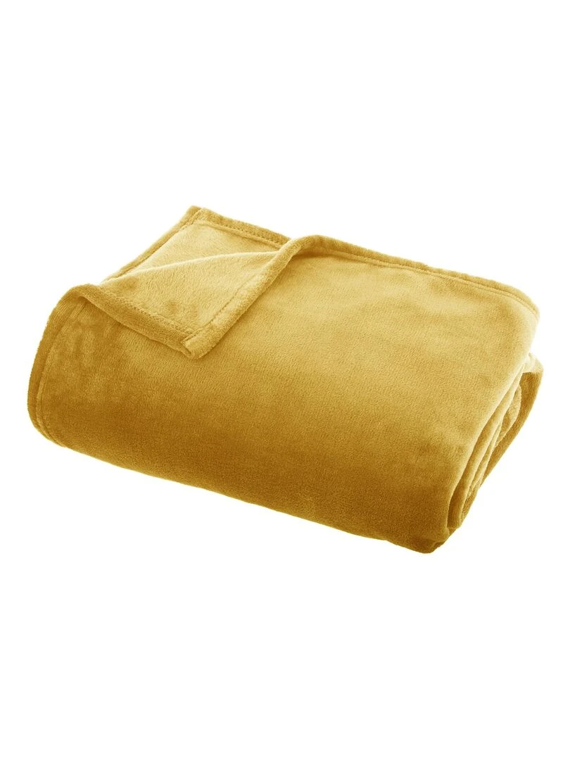 Plaid polaire Effet flanelle Jaune