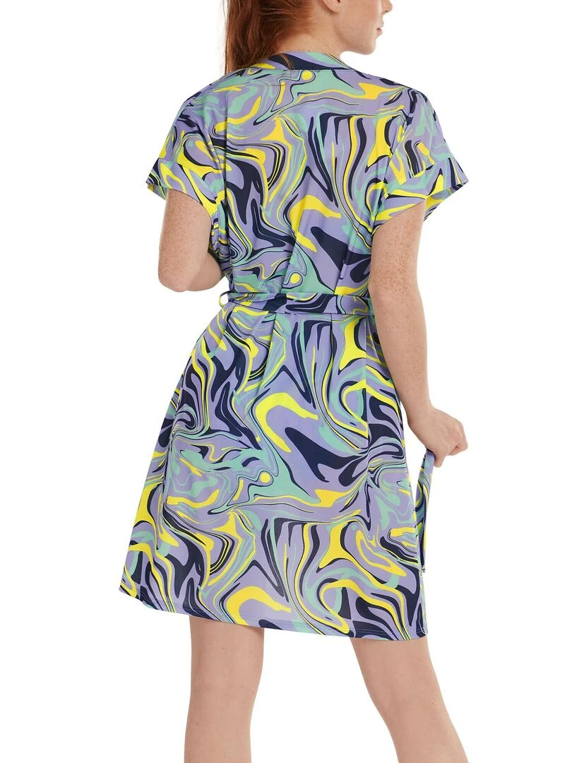 Robe estivale ceinturée manches courtes Palma Violet