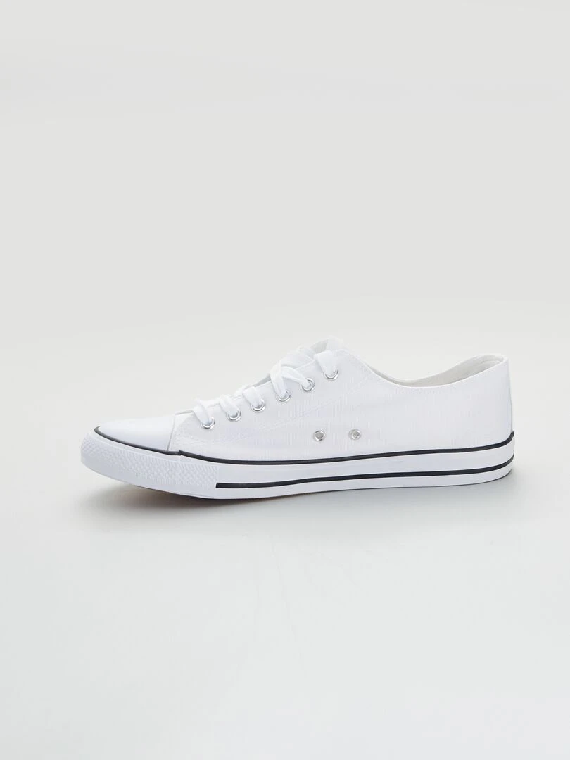 Tennis en toile basiques   blanc