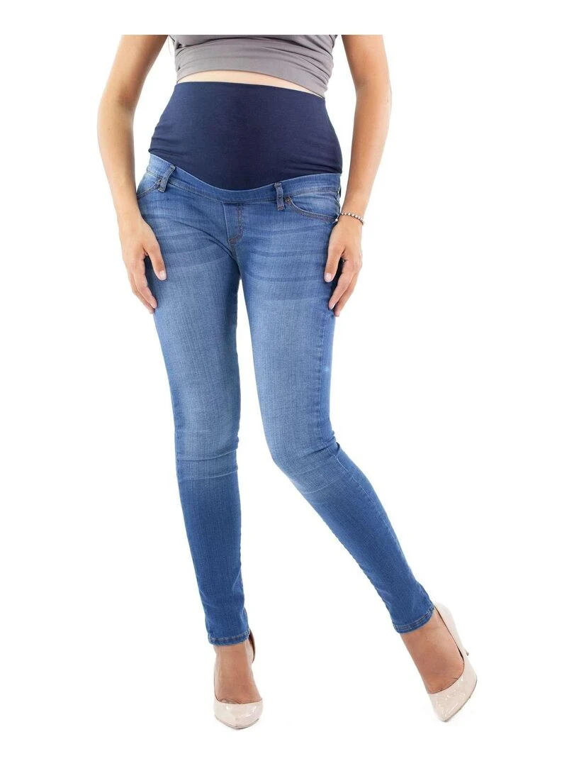 Jean de grossesse slim fit délavé avec stretch    Blue clair   Bleu clair