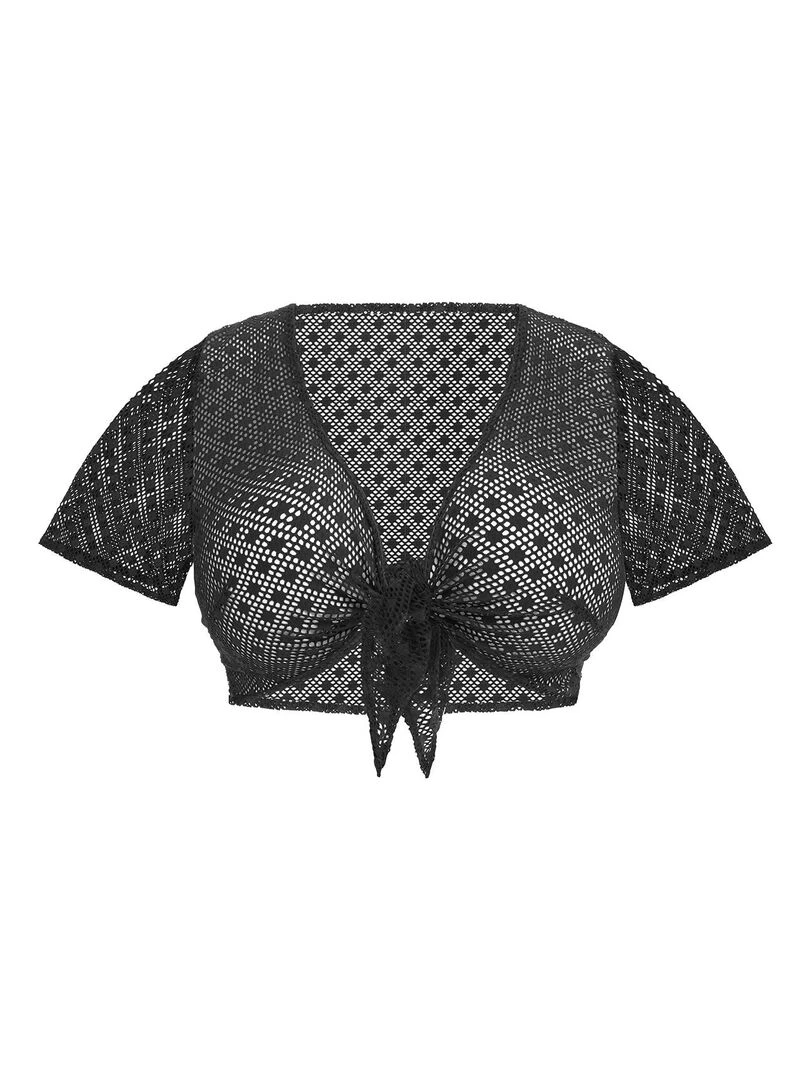 Bolero de plage grande taille Bazaruto   Noir