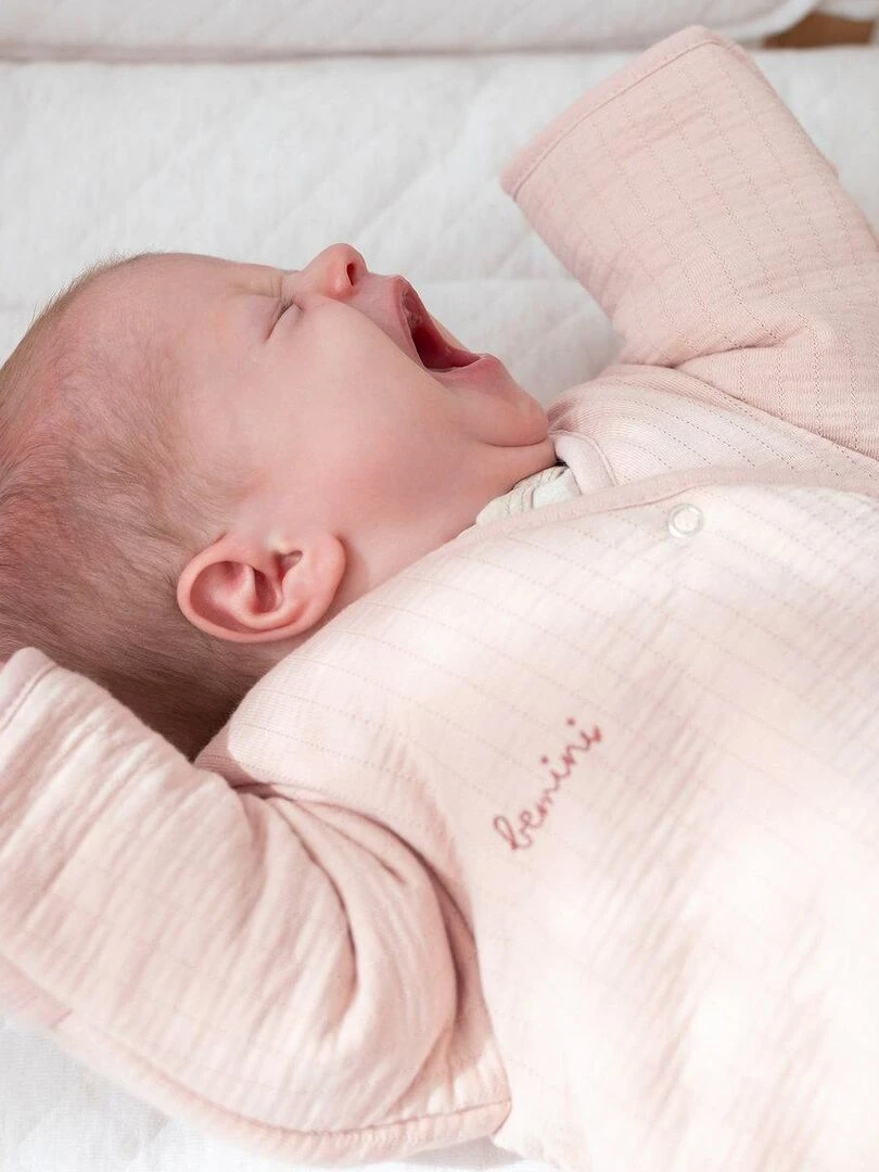 Bemini Gigoteuse  avec moufles Pady Tetra Jersey et jersey   Rose clair