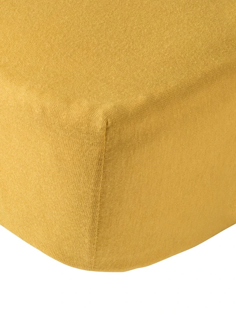 Drap housse uni 70x140 cm   Moutarde   Jaune