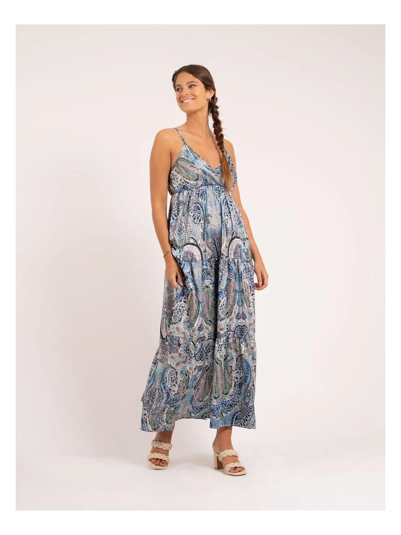 Robe longue motifs IANECK Bleu