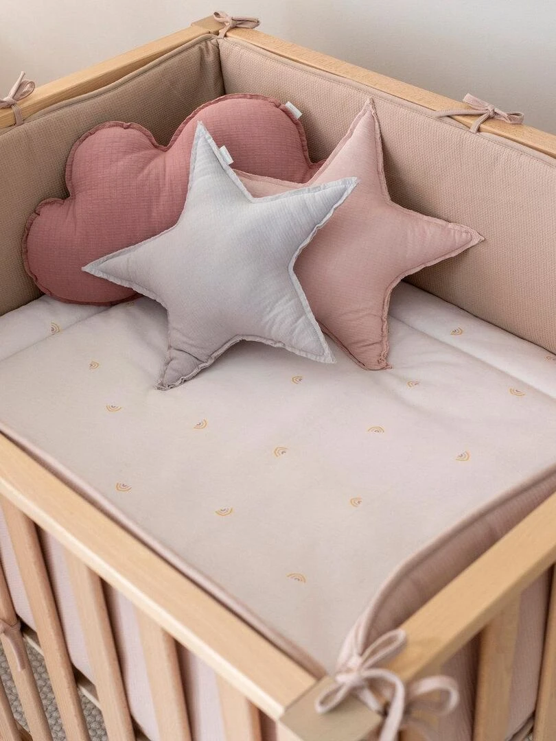 Bemini Tapis de parc et jeu Pady waffle Bio et jersey Bio   Beige