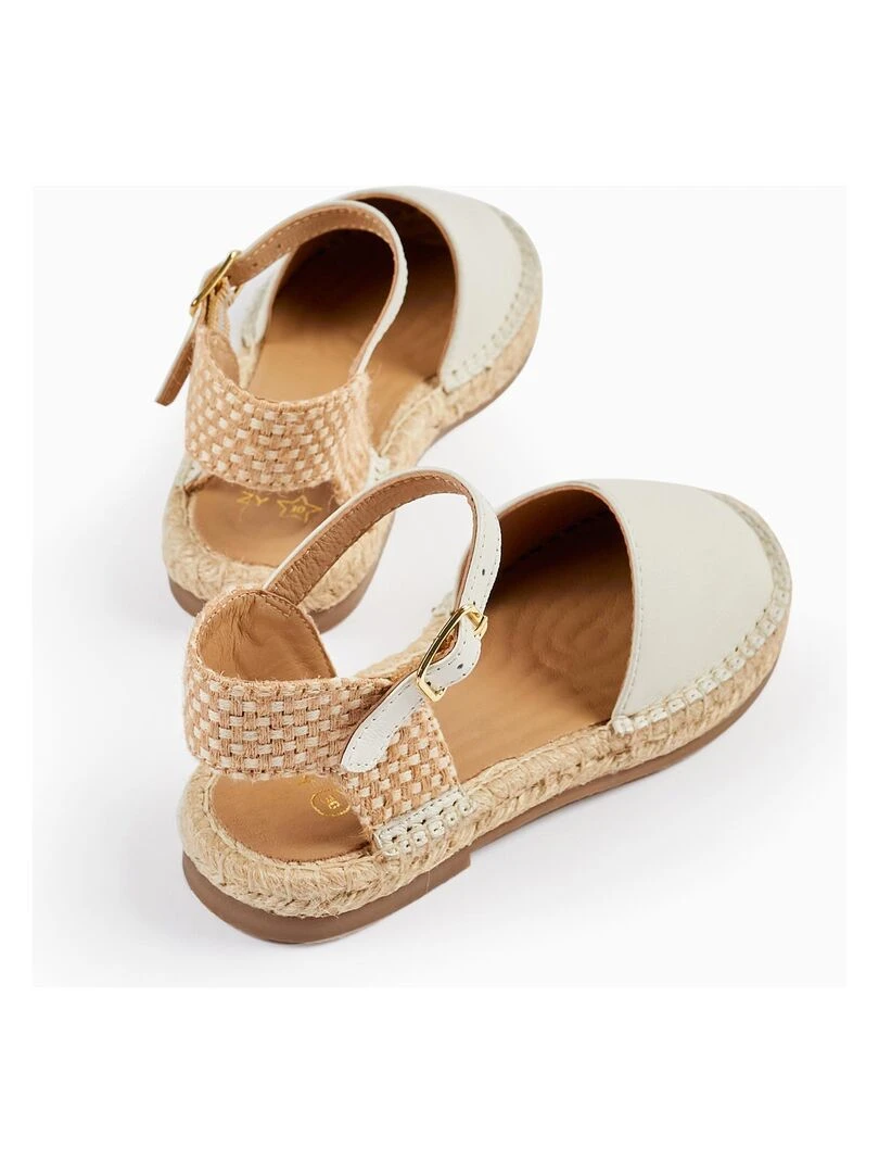 Sandales en Cuir et en Jute pour Fille  BROTHERS&SISTERS   Beige clair